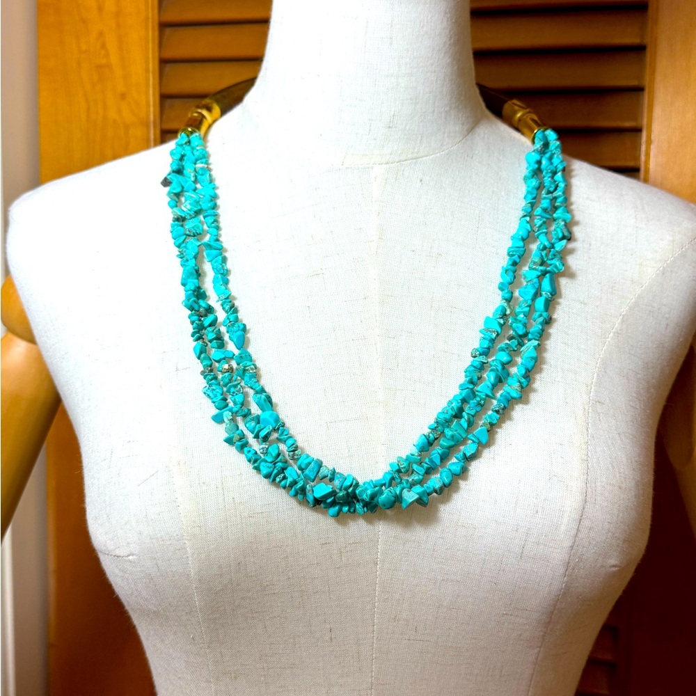 VTG Elaine Turner Turquoise Multi-Strand Necklace